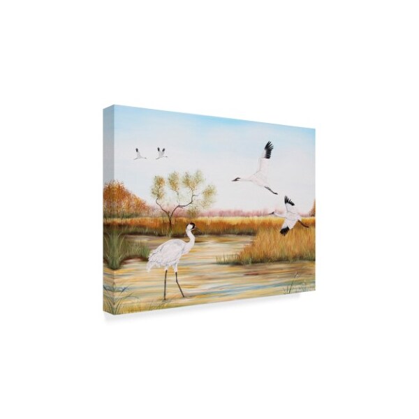 Jean Plout 'Whooping Cranes' Canvas Art,24x32